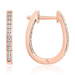Damen Creolen aus Roségold mit Diamanten BDE0048-RSL