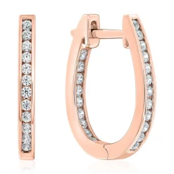 Damen Creolen aus Roségold mit Diamanten BDE0048-RSL