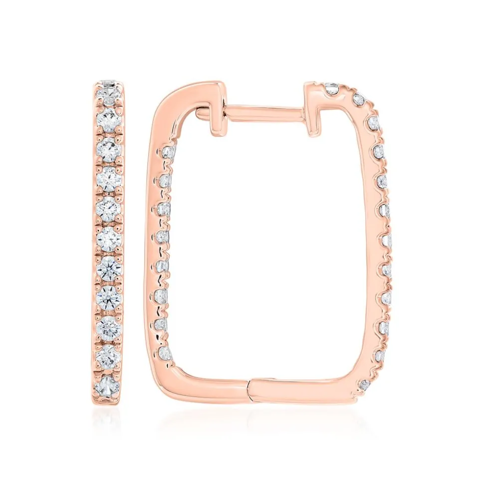 Damen Creolen aus Roségold mit Brillanten BDE0039-RSL