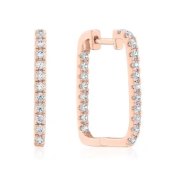 Damen Creolen aus Roségold mit Brillanten BDE0039-RSL