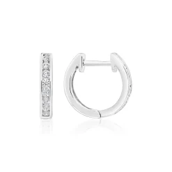 Damen Creolen aus Weißgold oder Platin mit Diamanten BDE0055-WSL