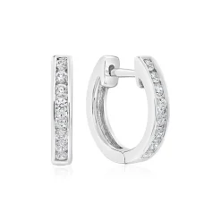 Damen Creolen aus Weißgold oder Platin mit Diamanten BDE0055-WSL