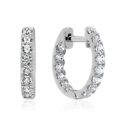 Damen Creolen aus Weißgold oder Platin mit Brillanten BDE0062-WSL