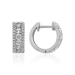 Damen Creolen aus Weißgold oder Platin mit Brillanten BDE0060-WSL