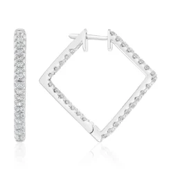 Damen Creolen aus Weißgold oder Platin mit Brillanten BDE0058-WSL