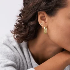 Damen Creolen Harlow aus Edelstahl, IP Gold JF04537710