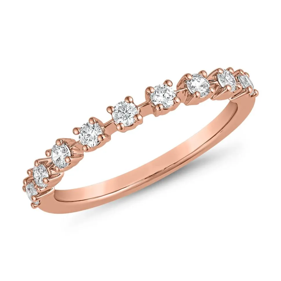 Damen Diamantring aus Roségold, gravierbar BDR0114-RSL