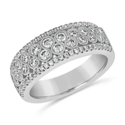 Damen Diamantring aus Weißgold oder Platin, gravierbar BDR0076-WSL