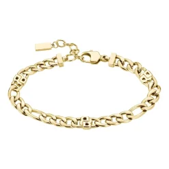 Damen Figaroarmband Double B aus Edelstahl, gold 1580635