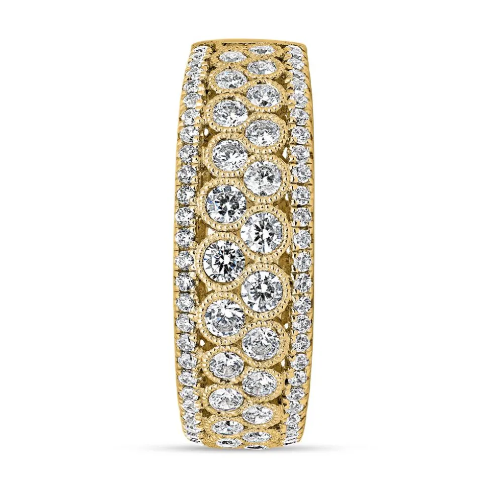 Damen Gravurring aus Gelbgold mit lab grown Brillanten BDR0076LG-GSL