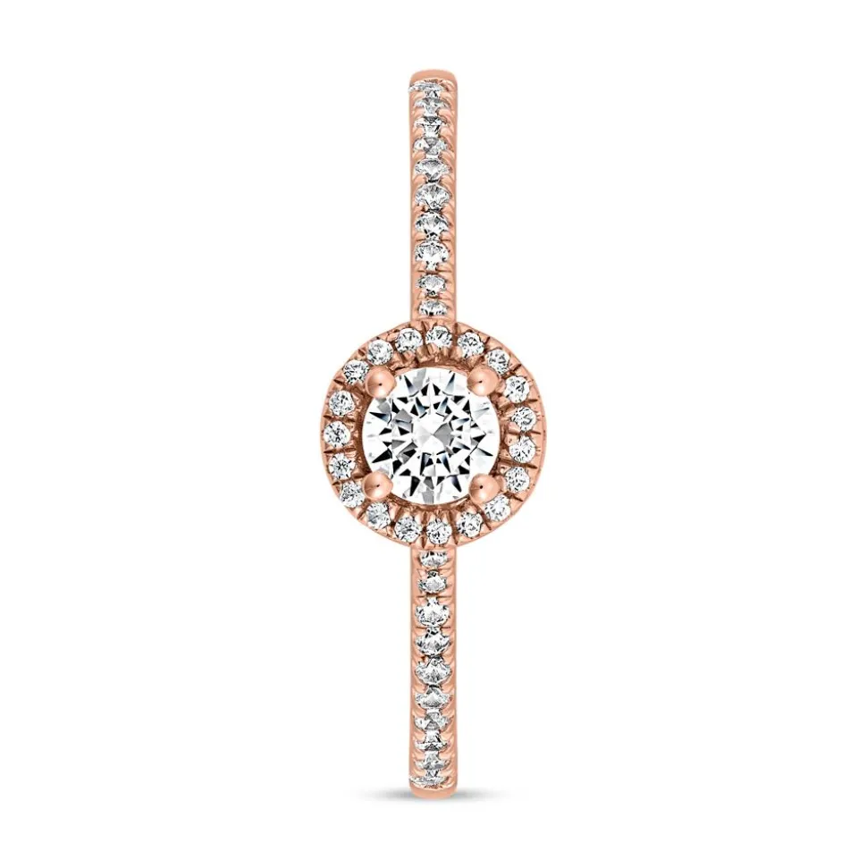 Damen Halo-Ring mit Diamanten aus Roségold BDR0011-RSL