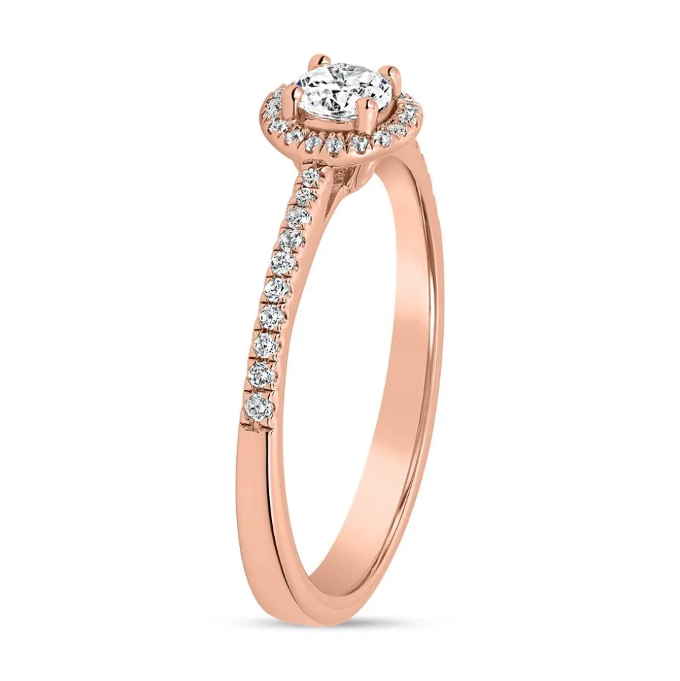 Damen Halo-Ring mit Diamanten aus Roségold BDR0011-RSL