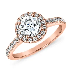 Damen Halo-Ring mit lab grown Diamanten aus Roségold BDR0023LG-RSL