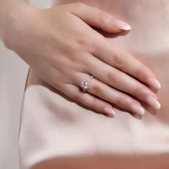 Damen Halo-Ring mit lab grown Diamanten aus Roségold BDR0023LG-RSL