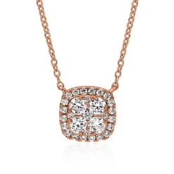 Damen Halskette Halo aus Roségold mit Brillanten BDN0010-RSL