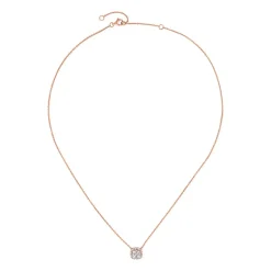 Damen Halskette Halo aus Roségold mit Brillanten BDN0010-RSL