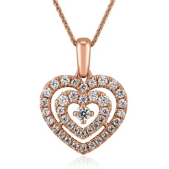 Damen Herzanhänger mit Diamanten aus Roségold BDP0041-RSL