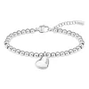 Damen Kugelarmband mit Herzanhänger aus Edelstahl 1580642