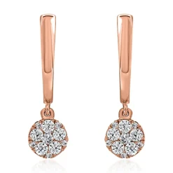 Damen Ohrringe aus Roségold mit Lab Grown Diamanten BDE0047LG-RSL