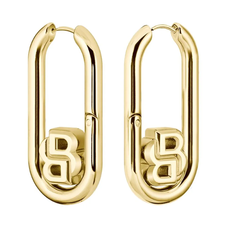 Damen Ohrringe Double B aus Edelstahl, vergoldet 1580629