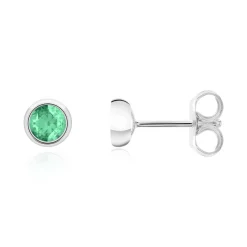 Damen Ohrstecker aus 585er Weißgold mit Smaragden BDE0034Sm-14KWSL