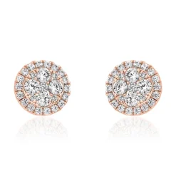 Damen Ohrstecker aus Roségold mit Diamanten BDE0054-RSL