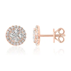 Damen Ohrstecker aus Roségold mit Diamanten BDE0054-RSL