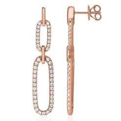 Damen Ohrstecker aus Roségold mit Diamanten, Lab BDE0081LG-RSL