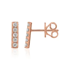 Damen Ohrstecker aus Roségold mit Diamanten BDE0076-RSL