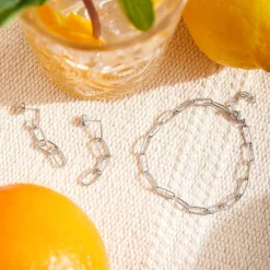 Damen Ohrstecker Gliederketten aus Sterlingsilber LSE0037