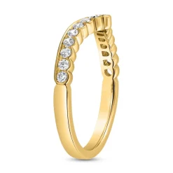 Damen V-Ring aus Gelbgold mit Labordiamanten BDR0048LG-GSL