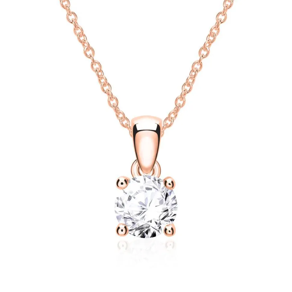 Damenanhänger aus 585er Roségold mit Diamant BDP0035Di020-14KRSL