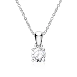 Damenanhänger aus 14-karätigem Weißgold mit Diamant BDP0035Di015-14KWSL