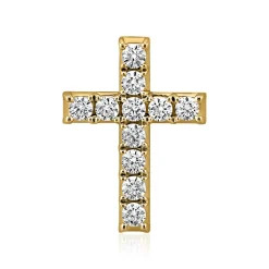Damenanhänger Kreuz mit Diamanten aus Gelbgold BDP0039-GSL