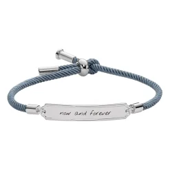 Damenarmband aus grauem Textil, Edelstahl, gravierbar PH-FB-0069