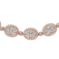 Damenarmband im Halo-Stil aus Roségold mit Diamanten BDB0021-RSL