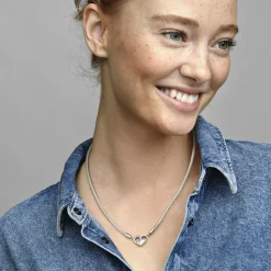 Damenkette aus 925er Silber mit Infinity-Herzverschluss 392451C00-45