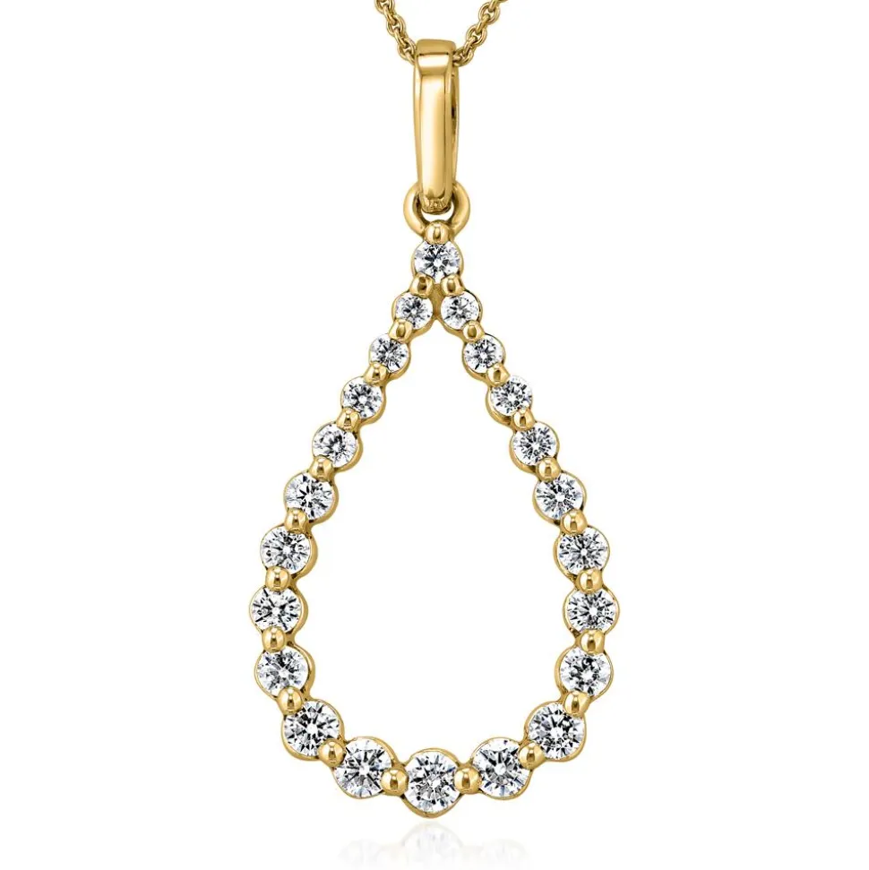 Damenkette aus Gelbgold mit lab grown Diamantanhänger BDP0052LG-GSLK