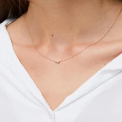 Damenkette aus 14-karätigem Roségold mit Diamanten BDN0007-14KR