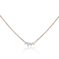 Damenkette aus 14-karätigem Roségold mit Diamanten BDN0007-14KR