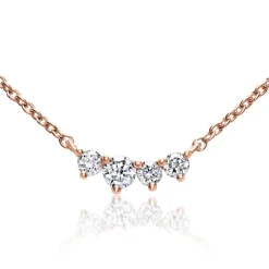 Damenkette aus 14-karätigem Roségold mit Diamanten BDN0007-14KR