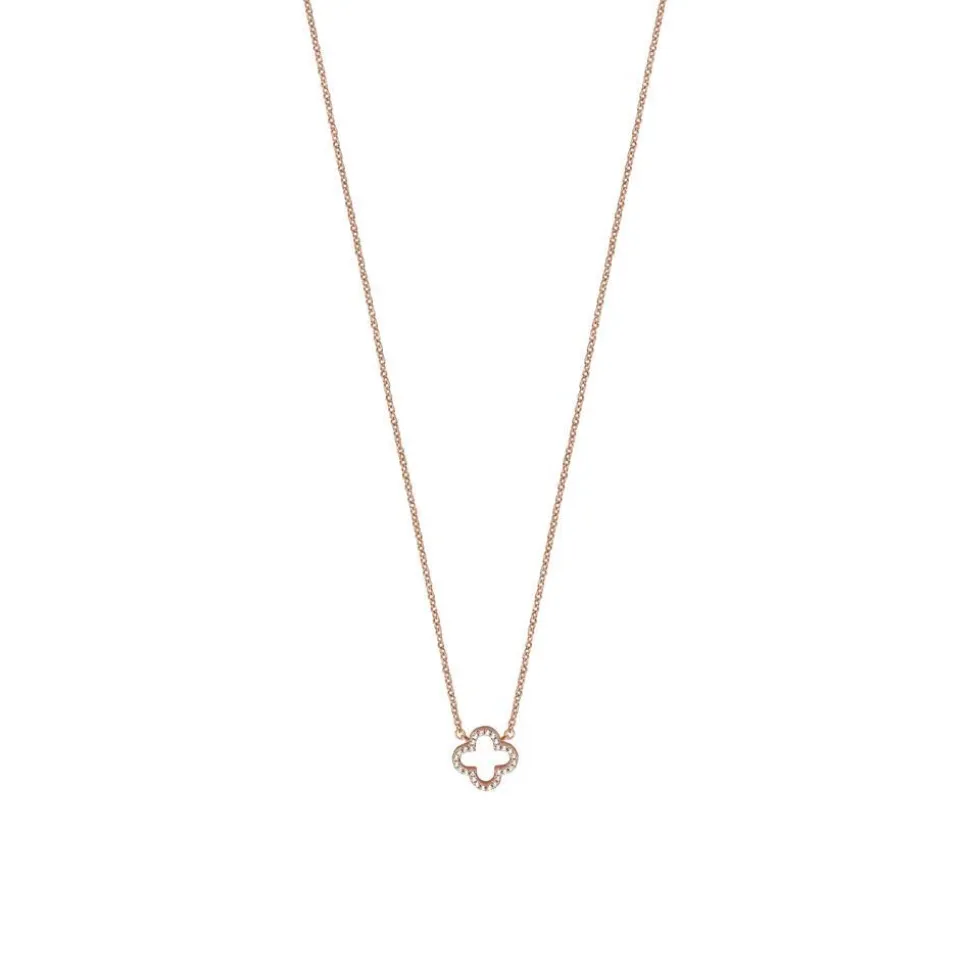 Damenkette aus rosévergoldetem 925er Silber, Zirkonia ESNL01341242