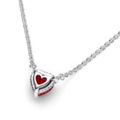 Damenkette aus Sterlingsilber mit rotem Kristall 392542C01-45