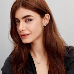 Damenkette mit Schleife aus Sterlingsilber mit Zirkonia 393509C01