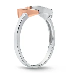 Damenring aus 925er Silber mit Herzen Bicolor SR0392SL