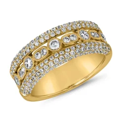 Damenring aus Gelbgold mit lab grown Diamanten BDR0060LG-GSL