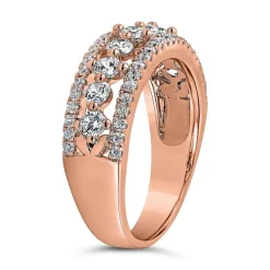 Damenring aus Roségold mit Diamanten, gravierbar BDR0067-RSL