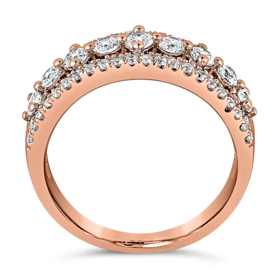 Damenring aus Roségold mit Diamanten, gravierbar BDR0067-RSL