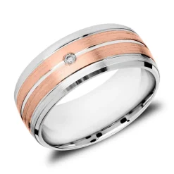 Damenring aus Sterlingsilber teilrosévergoldet Zirkonia R8587czSL