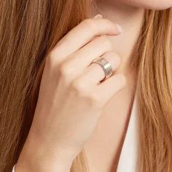 Damenring aus Sterlingsilber teilrosévergoldet Zirkonia R8587czSL